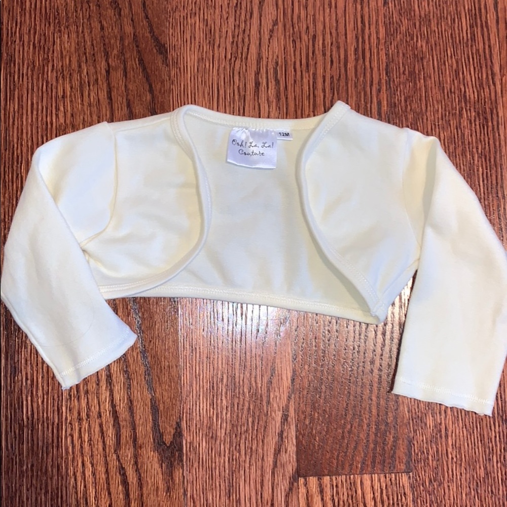 Cream Ooh! La, La! couture boutique bolero - 12m